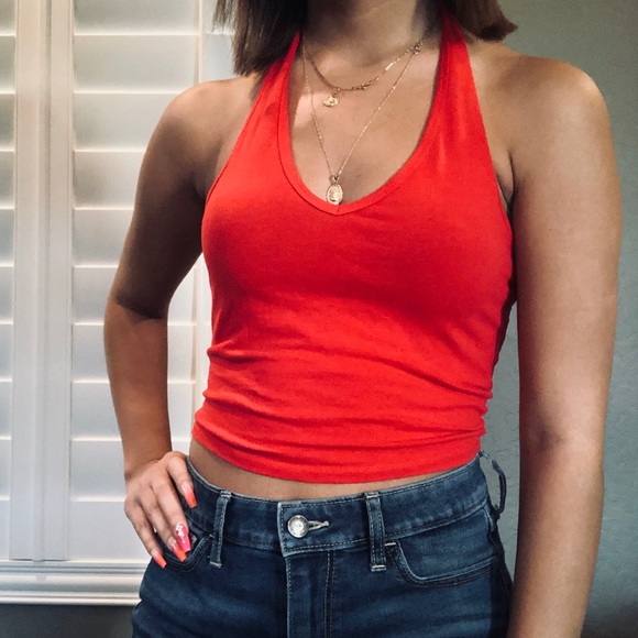 Bozzolo Tops - Red Halter Top